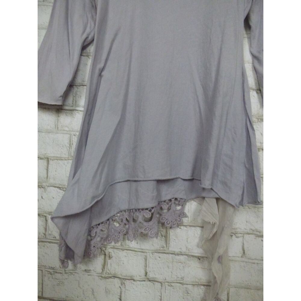 Johnny Was 4 Love and Liberty Lace Trim Pale Lavender Tunic Top S NEW J726 - Picture 14 of 14